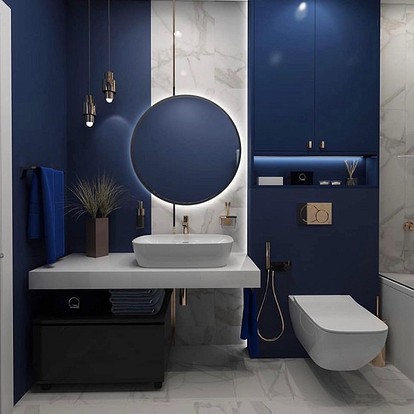 ванная в синем цвете фото